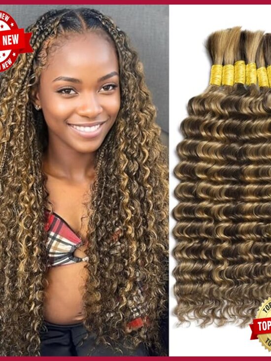 20 Inch Deep Wave Human Hair Extensions 150g Boho Braiding Bundles main image 5